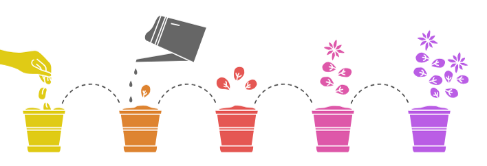 Infographic showing the 5 steps from investment to profit